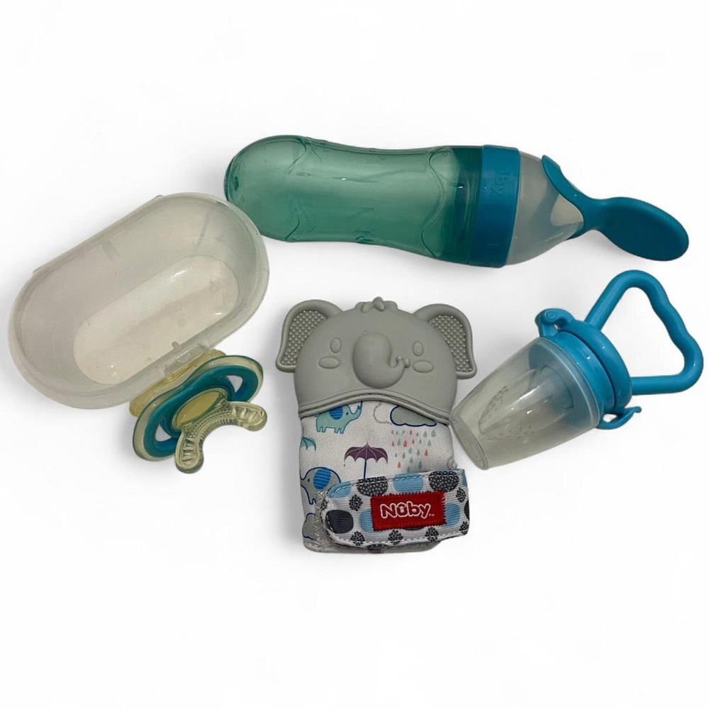 Infant Baby Boy Nuby Teether & Transitional Feeding Bundle Baby Led Weaning Lot